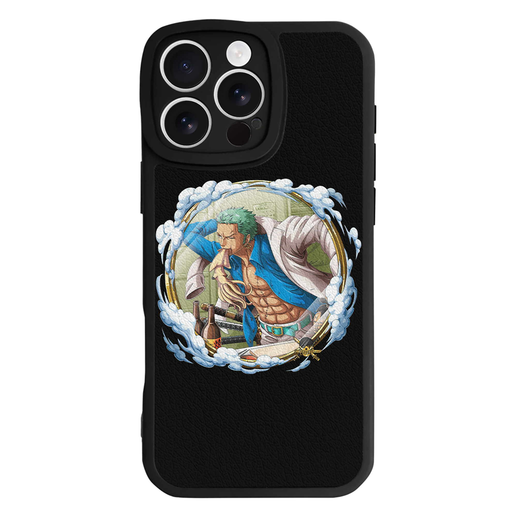（画像用） ワンピース ロロノア・ゾロ ONE PIECE Roronoa Zoro 【iPhone 16シリーズ対応】シリコンスマホケース（レザー調） 材質：シリコン